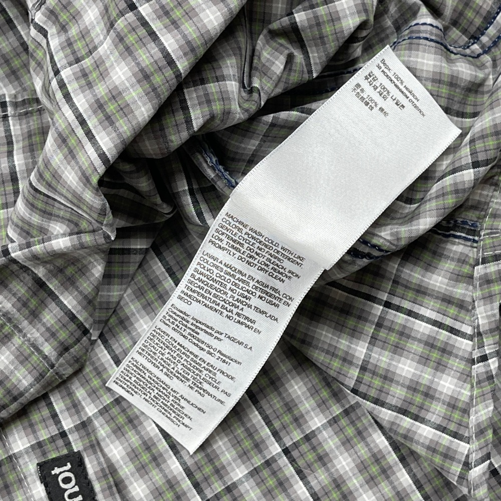Marmot Button Up Shirt Mens Large Grey Plaid Nylon Hiking Outdoor Performance - Picture 10 of 11